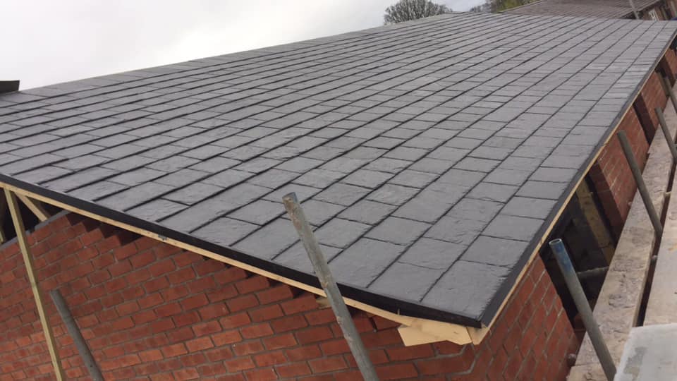 Construction project with new roof